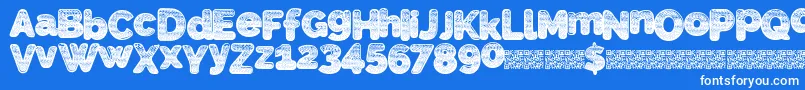 SlickWave-Schriftart – Weiße Schriften auf blauem Hintergrund