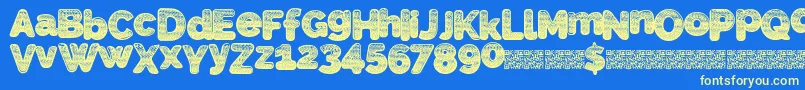 SlickWave Font – Yellow Fonts on Blue Background