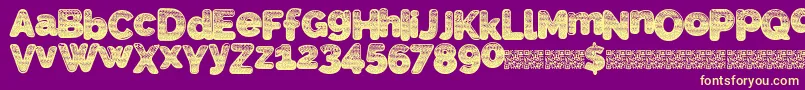 SlickWave-Schriftart – Gelbe Schriften auf violettem Hintergrund