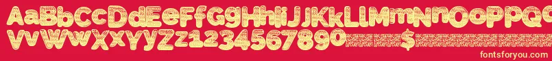 SlickWave Font – Yellow Fonts on Red Background