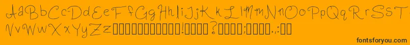 SlightlyCursiveCharacters Regular Font – Black Fonts on Orange Background