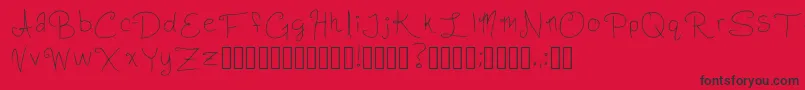 SlightlyCursiveCharacters Regular Font – Black Fonts on Red Background