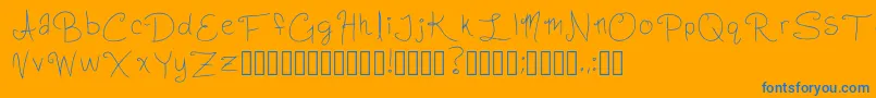 フォントSlightlyCursiveCharacters Regular – オレンジの背景に青い文字