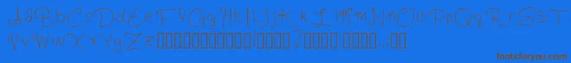 Police SlightlyCursiveCharacters Regular – polices brunes sur fond bleu