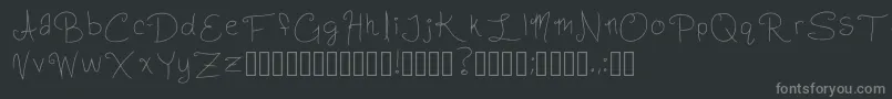 フォントSlightlyCursiveCharacters Regular – 黒い背景に灰色の文字