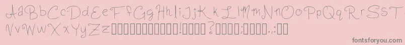 フォントSlightlyCursiveCharacters Regular – ピンクの背景に灰色の文字