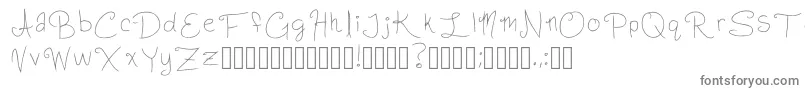 フォントSlightlyCursiveCharacters Regular – 白い背景に灰色の文字