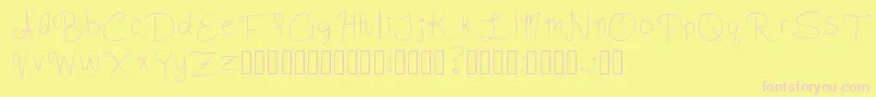 SlightlyCursiveCharacters Regular Font – Pink Fonts on Yellow Background
