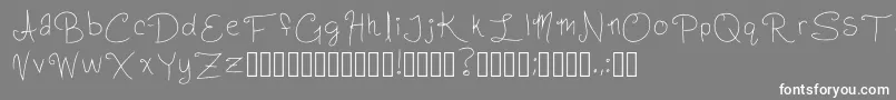 フォントSlightlyCursiveCharacters Regular – 灰色の背景に白い文字