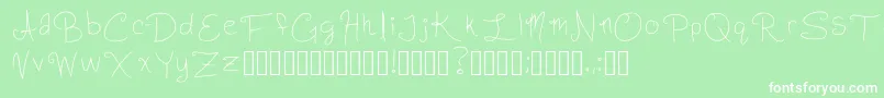 Шрифт SlightlyCursiveCharacters Regular – белые шрифты на зелёном фоне