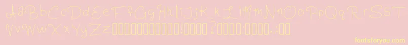 SlightlyCursiveCharacters Regular Font – Yellow Fonts on Pink Background