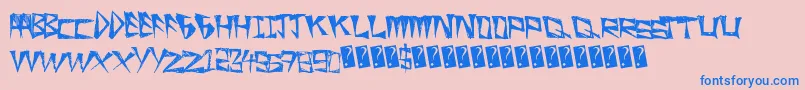 SlightRocking Font – Blue Fonts on Pink Background