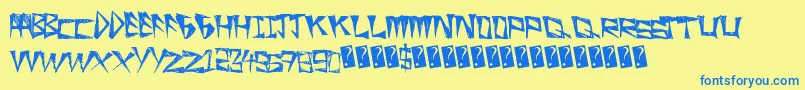 Czcionka SlightRocking – niebieskie czcionki na żółtym tle