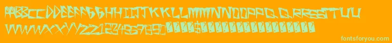 SlightRocking Font – Green Fonts on Orange Background