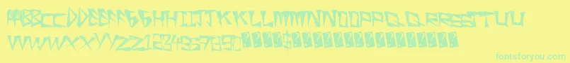 SlightRocking Font – Green Fonts on Yellow Background