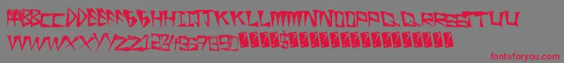 フォントSlightRocking – 赤い文字の灰色の背景