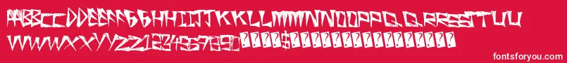 SlightRocking-Schriftart – Weiße Schriften auf rotem Hintergrund
