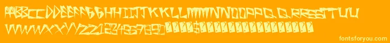 SlightRocking-Schriftart – Gelbe Schriften auf orangefarbenem Hintergrund
