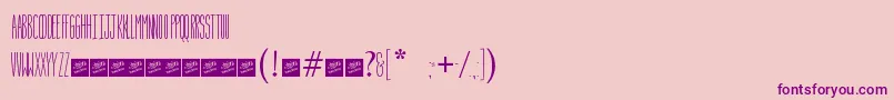 Slim Chef  personal use-Schriftart – Violette Schriften auf rosa Hintergrund