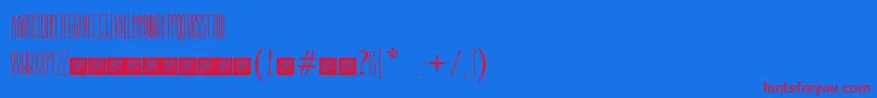 Slim Chef  personal use Font – Red Fonts on Blue Background