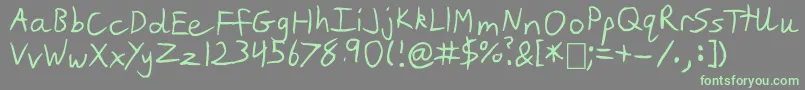 Slim Jim Font – Green Fonts on Gray Background