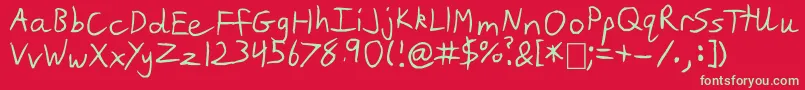 Slim Jim Font – Green Fonts on Red Background