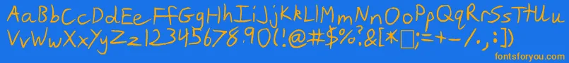Slim Jim Font – Orange Fonts on Blue Background