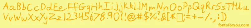 Slim Jim Font – Orange Fonts on Yellow Background