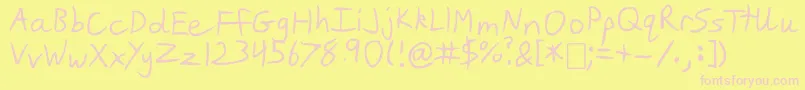 Slim Jim Font – Pink Fonts on Yellow Background