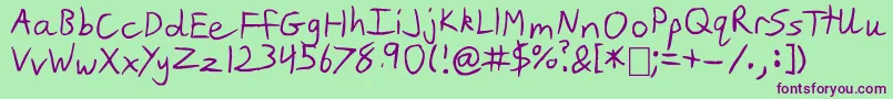 Slim Jim Font – Purple Fonts on Green Background