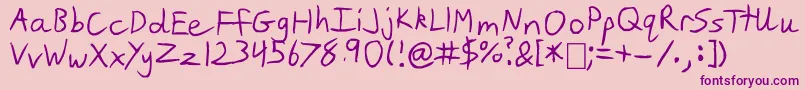 Slim Jim Font – Purple Fonts on Pink Background