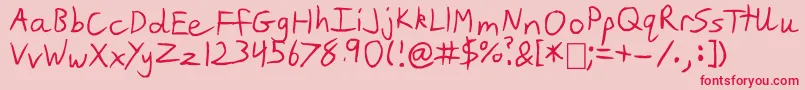 Slim Jim Font – Red Fonts on Pink Background