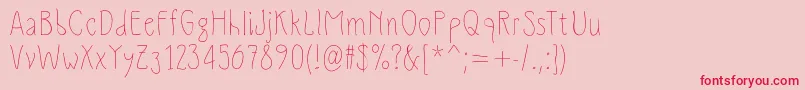 Slimamif-Schriftart – Rote Schriften auf rosa Hintergrund