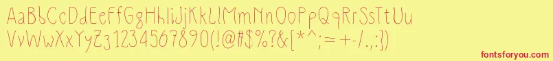 Slimamif Font – Red Fonts on Yellow Background