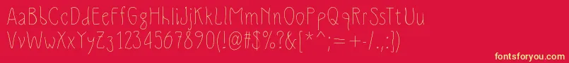 Slimamif Font – Yellow Fonts on Red Background