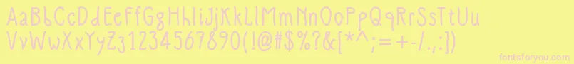 SlimamifBold-Schriftart – Rosa Schriften auf gelbem Hintergrund