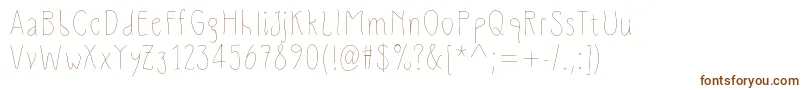SlimamifLight-fontti – ruskeat fontit valkoisella taustalla