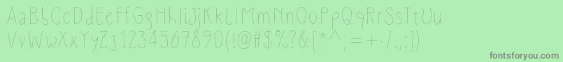 SlimamifLight Font – Gray Fonts on Green Background