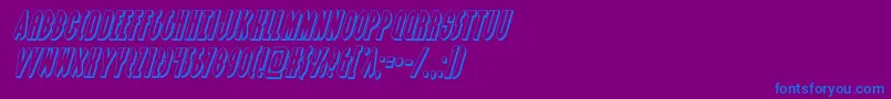 Grendelsmother3Dital Font – Blue Fonts on Purple Background