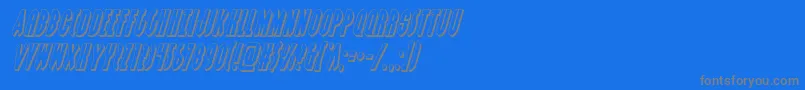 Grendelsmother3Dital-Schriftart – Graue Schriften auf blauem Hintergrund