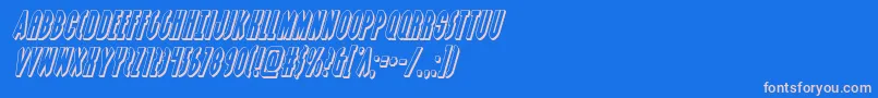 Grendelsmother3Dital-Schriftart – Rosa Schriften auf blauem Hintergrund