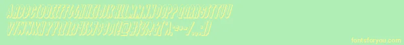 Grendelsmother3Dital Font – Yellow Fonts on Green Background