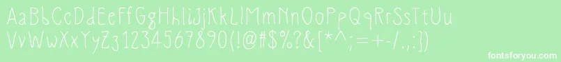 フォントSlimamifMedium – 緑の背景に白い文字