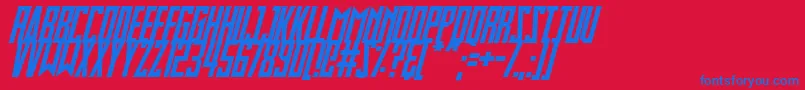fuente Slimbots Italic – Fuentes Azules Sobre Fondo Rojo
