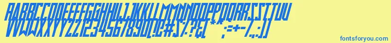 fuente Slimbots Italic – Fuentes Azules Sobre Fondo Amarillo