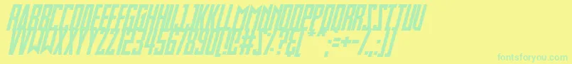 Czcionka Slimbots Italic – zielone czcionki na żółtym tle