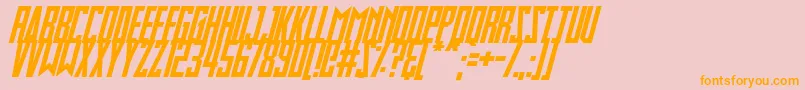 Lisätietoja Slimbots Italic-fontista Slimbots Italic-fontti – oranssit fontit vaaleanpunaisella taustalla