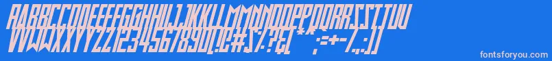 フォントSlimbots Italic – ピンクの文字、青い背景