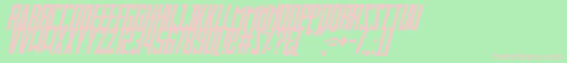 Fonte Slimbots Italic – fontes rosa em um fundo verde