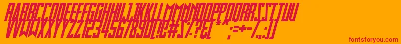 fuente Slimbots Italic – Fuentes Rojas Sobre Fondo Naranja